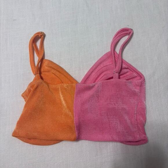 Princess Polly Orange Pink Crop top twist tank going out top small - Picture 2 of 4